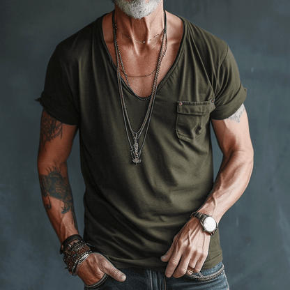 Variant image for Herr T-shirt Cargo Design Andningsbart Material Avslappnad Passform-25