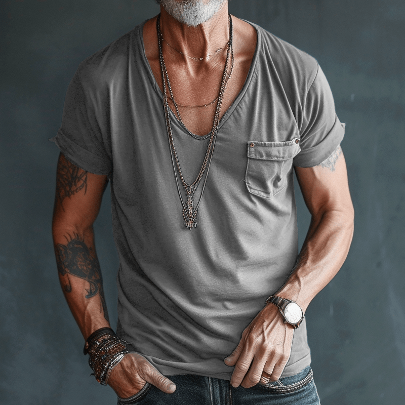 Variant image for Herr T-shirt Cargo Design Andningsbart Material Avslappnad Passform-19