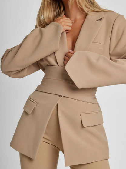 Dam Blazer Elegant Design Polyester Viskos för Mångsidiga Tillfällen-3