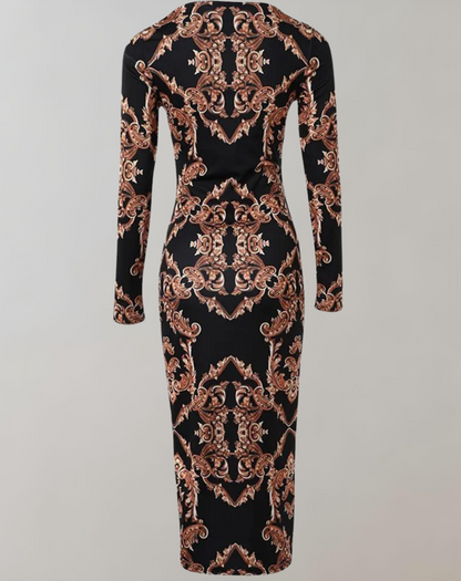 Fina Dam Klänningar Bodycon Tryckt Polyester Elegant-4