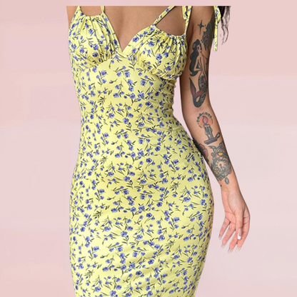Maxiklänning Dam Blommig Design Lätt Polyester 5