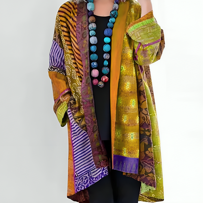 Kofta Dam Elegant Mjuk Material Lång Cardigan-5