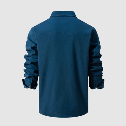 Herrskjorta Slim Fit Klassisk Krage Bomull-5
