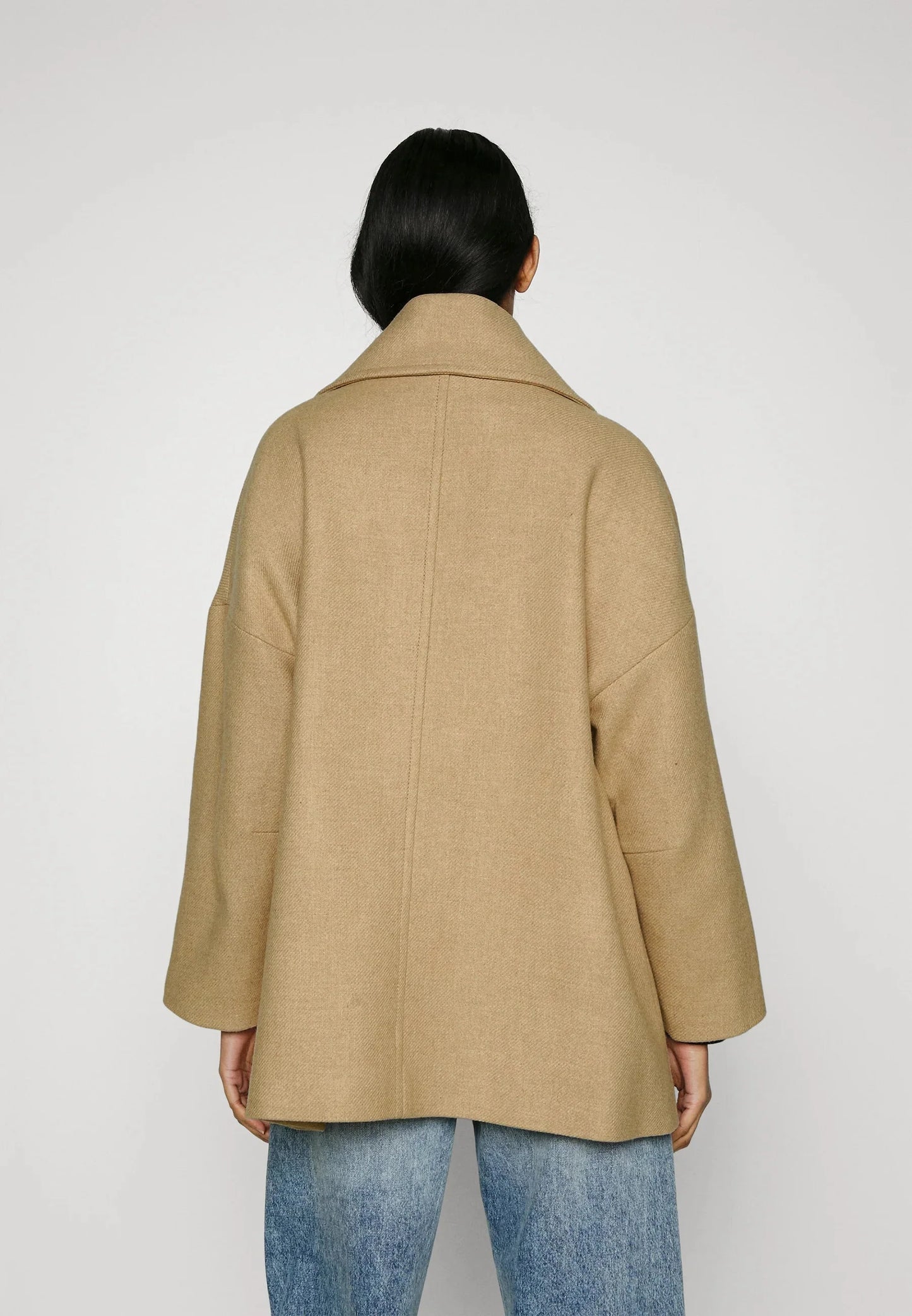 Kvinna Kamelrock Dubbel Skikt Ullblandning Elegant Vinterkappa-2