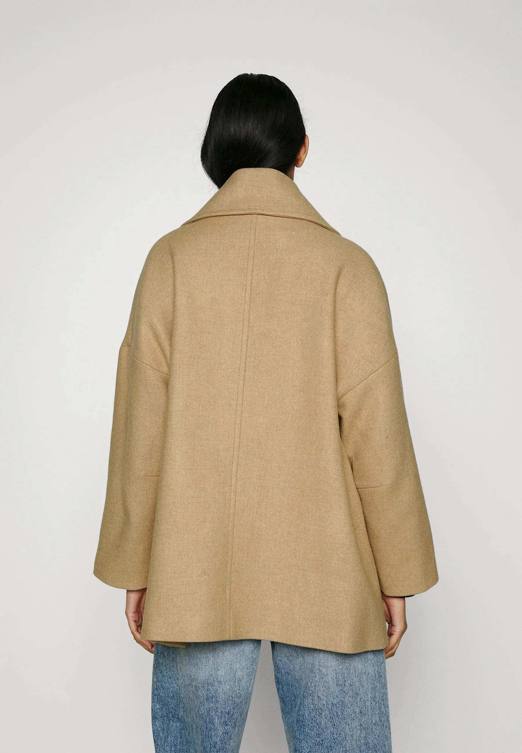 Kvinna Kamelrock Dubbel Skikt Ullblandning Elegant Vinterkappa-2