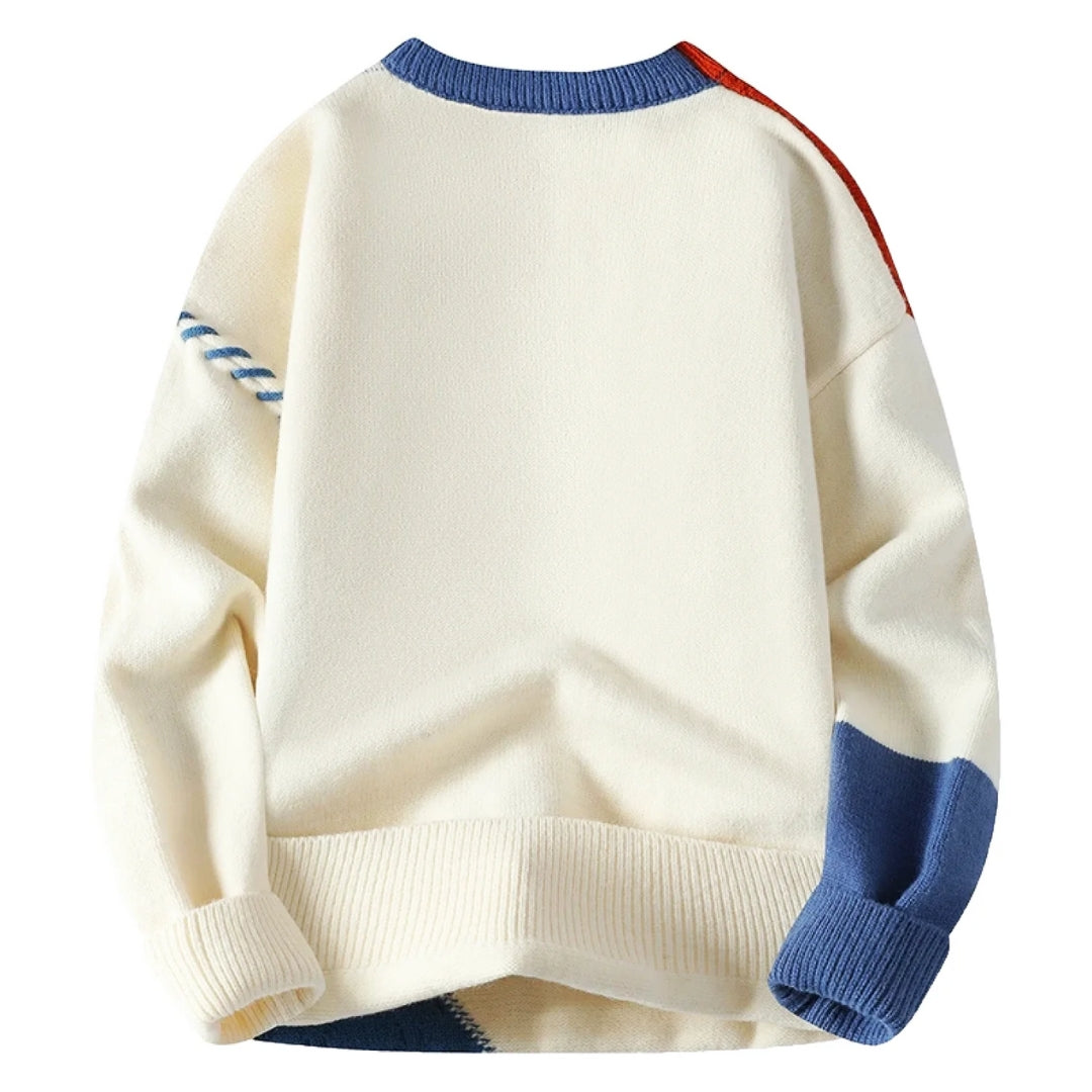 Hoodie Herr Patchwork Design Mjuk Bomull-2