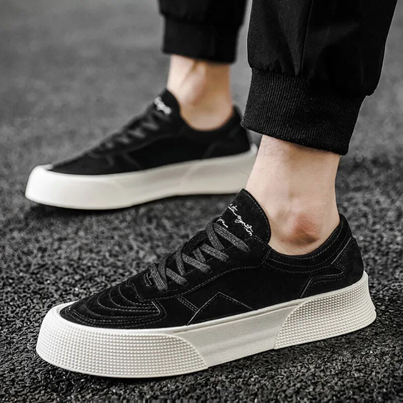 Variant image for Herr Sneakers Låga Mocka med Tjock Sula för Komfort och Stil-12