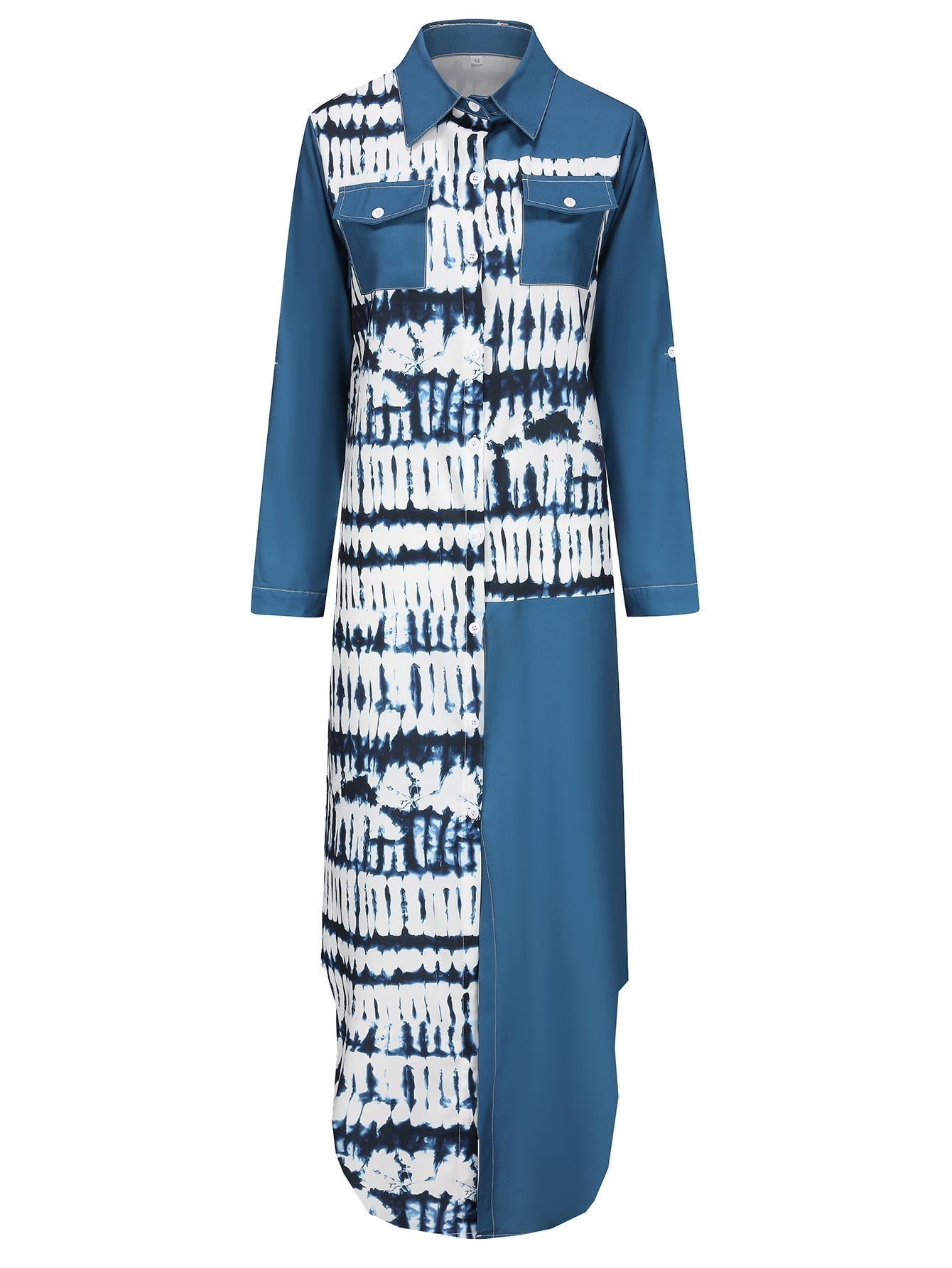 Damklänning med Skjortkrage Långa Ärmar 100% Polyester-3