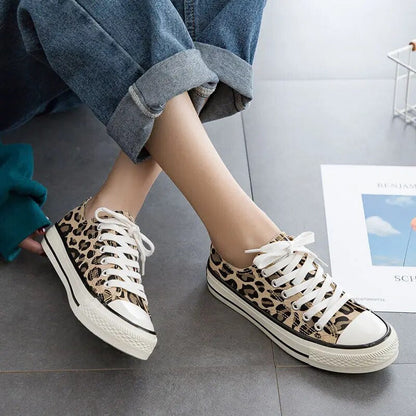 Dam Sneakers Leopardmönster Trendig Design Vadderad Innersula Högkvalitativa Material-2