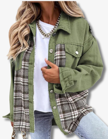 Dam Denimjacka Långärmad Bomull Polyester Avslappnad-2