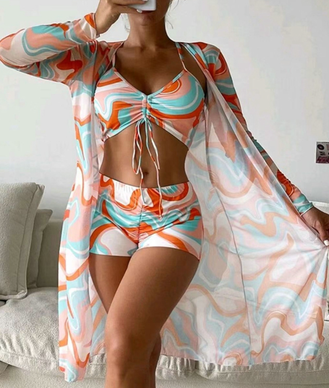 Dam Bikini Set Tredelad Nylon Spandex-2