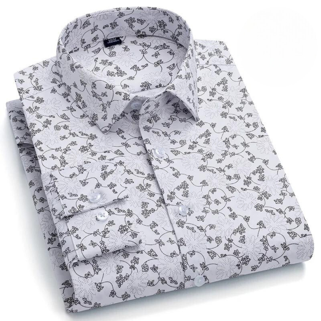 Herrskjorta Klassisk Stil 100% Bomull Tidlös Design-3