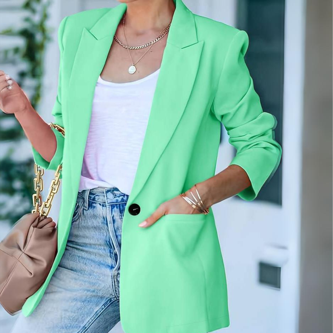 Kvinnors Blazer Klassisk Stil Skräddarsydd Polyester Viskos 4