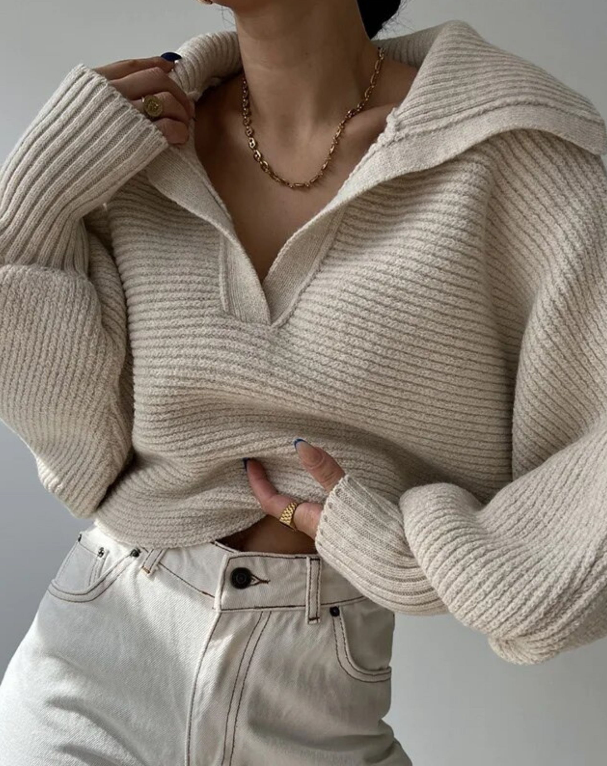 Variant image for Kvinnors Tröja Lykta Ärmar Mjuk Bomull-3