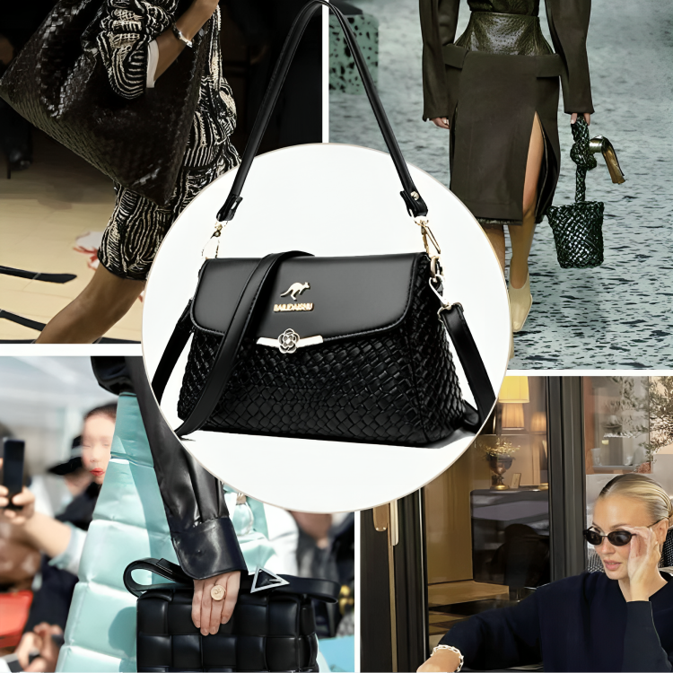 Dam Axelväska Skinn Vintage Stil Axelremsväska-2