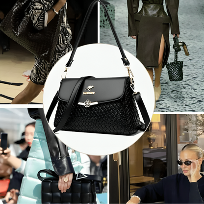 Dam Axelväska Skinn Vintage Stil Axelremsväska-2