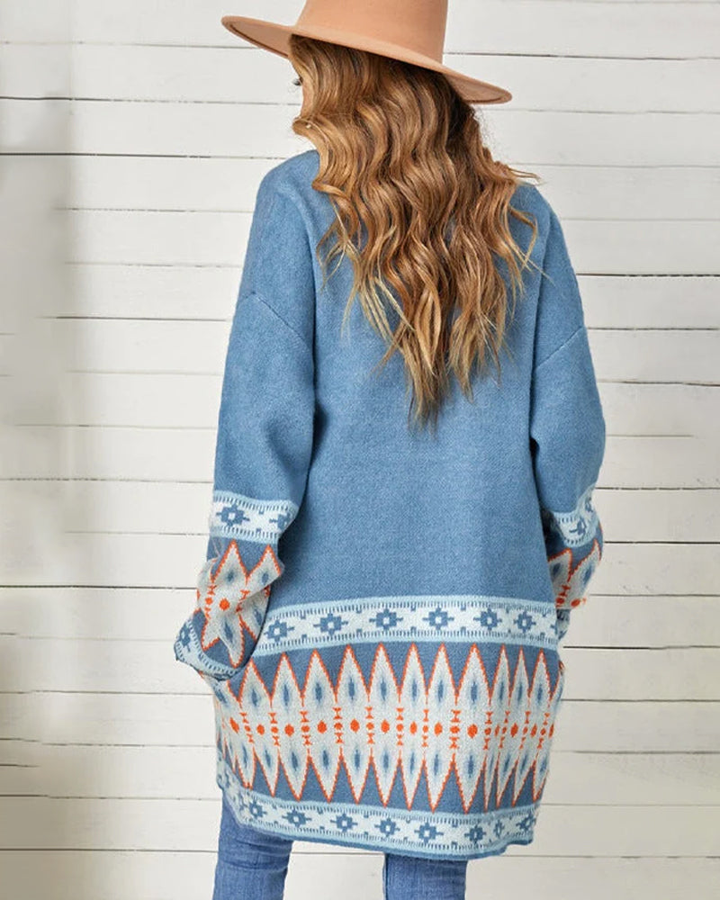 Damjacka Oversized Med Utskrift i Bomullsblandning 3