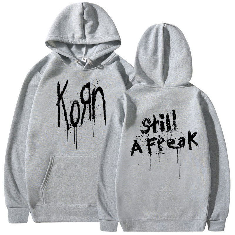 Hoodie Herr Retro Band Design Polyester Avslappnad Passform-2