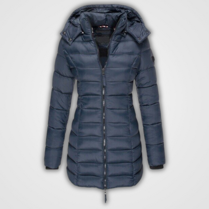 Variant image for Lång Vinterrock Dam Slim Fit Polyester Med Hög Krage-31
