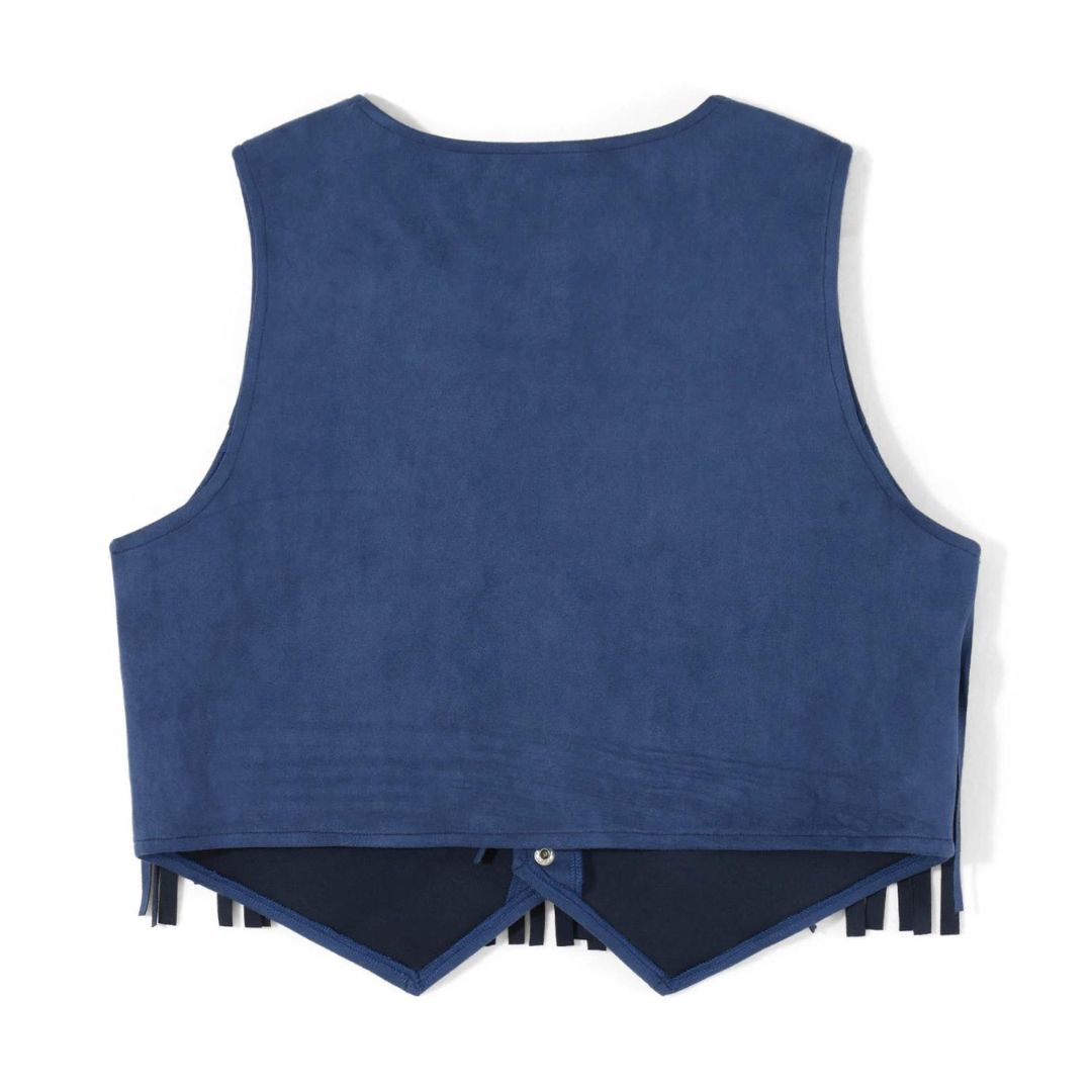 Väst Dam Boho Stil Mocka med Fransar-6
