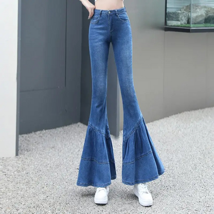 Mjukisbyxor Dam med Högskuren Klockformad Design – Bekväma och Stiliga Byxor för Alla Tillfällen 2