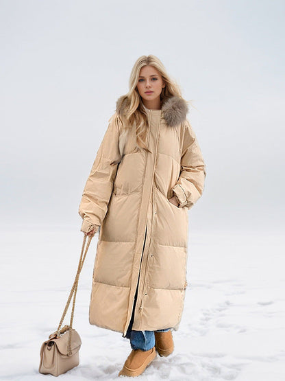 Variant image for Damjacka med Pälskrage i Bomull för Vinter-3