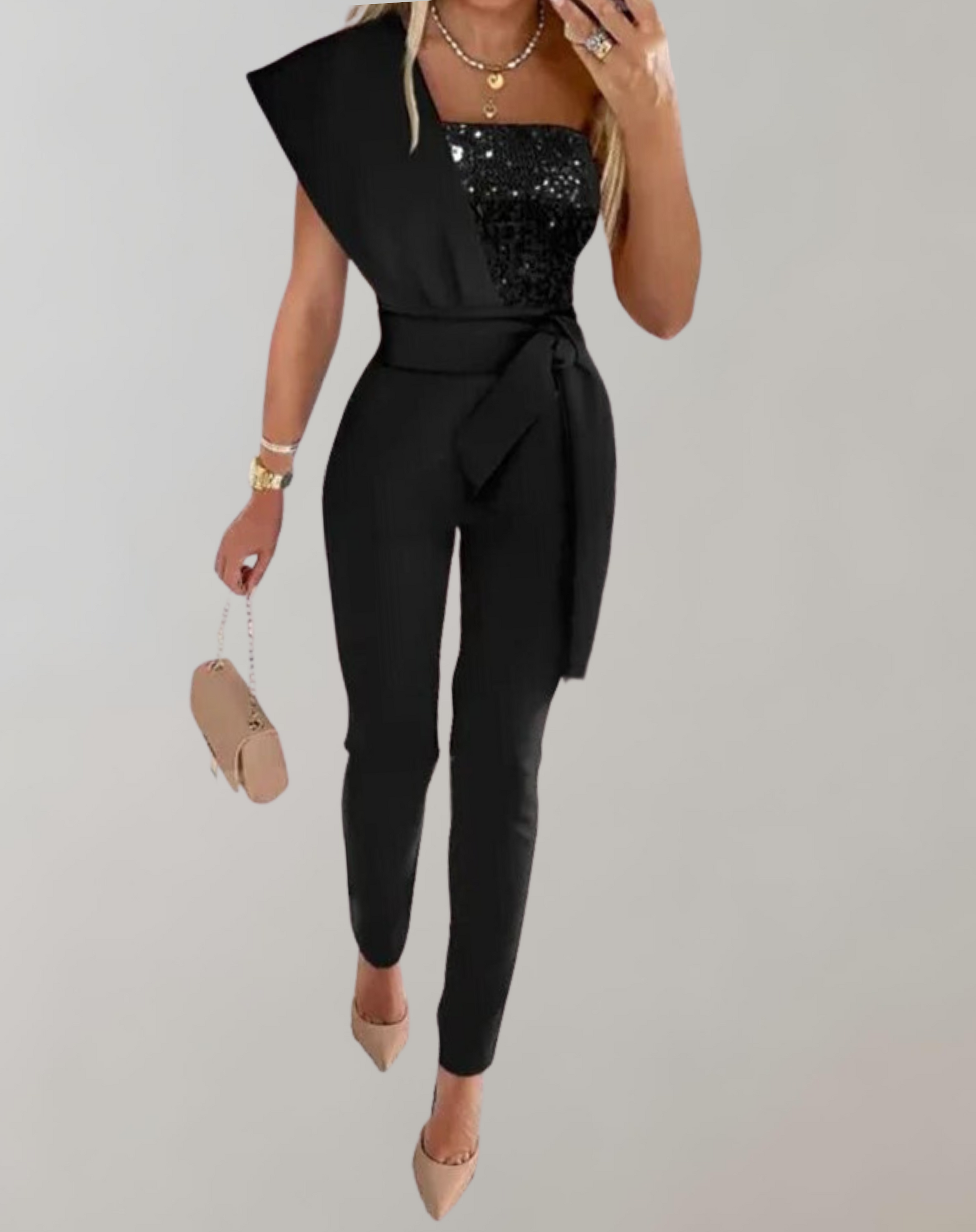 Kvinna Jumpsuit Ärmlös Modern Design Polyester-3