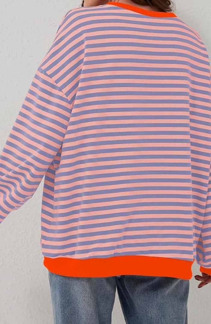 Kvinnors Avslappnad Tröja Mjuk Textil-5