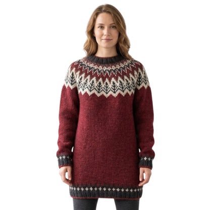 Stickad Dam Tröja Jacquard Mjuk Akryl
