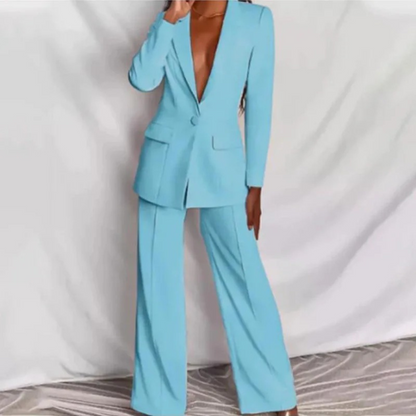 Variant image for Dam Blazer Set Skräddarsydd Stil Polyester-7