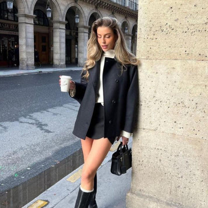 Kvinnlig Blazer Modern Stil Andningsbart Tyg-1