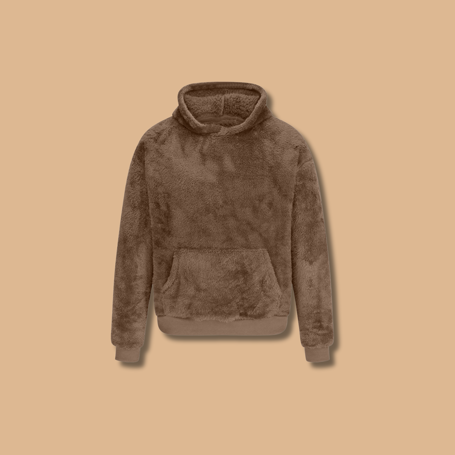 Hoodie Herr Teddy Fleece Mjuk och Bekväm Huvtröja-3
