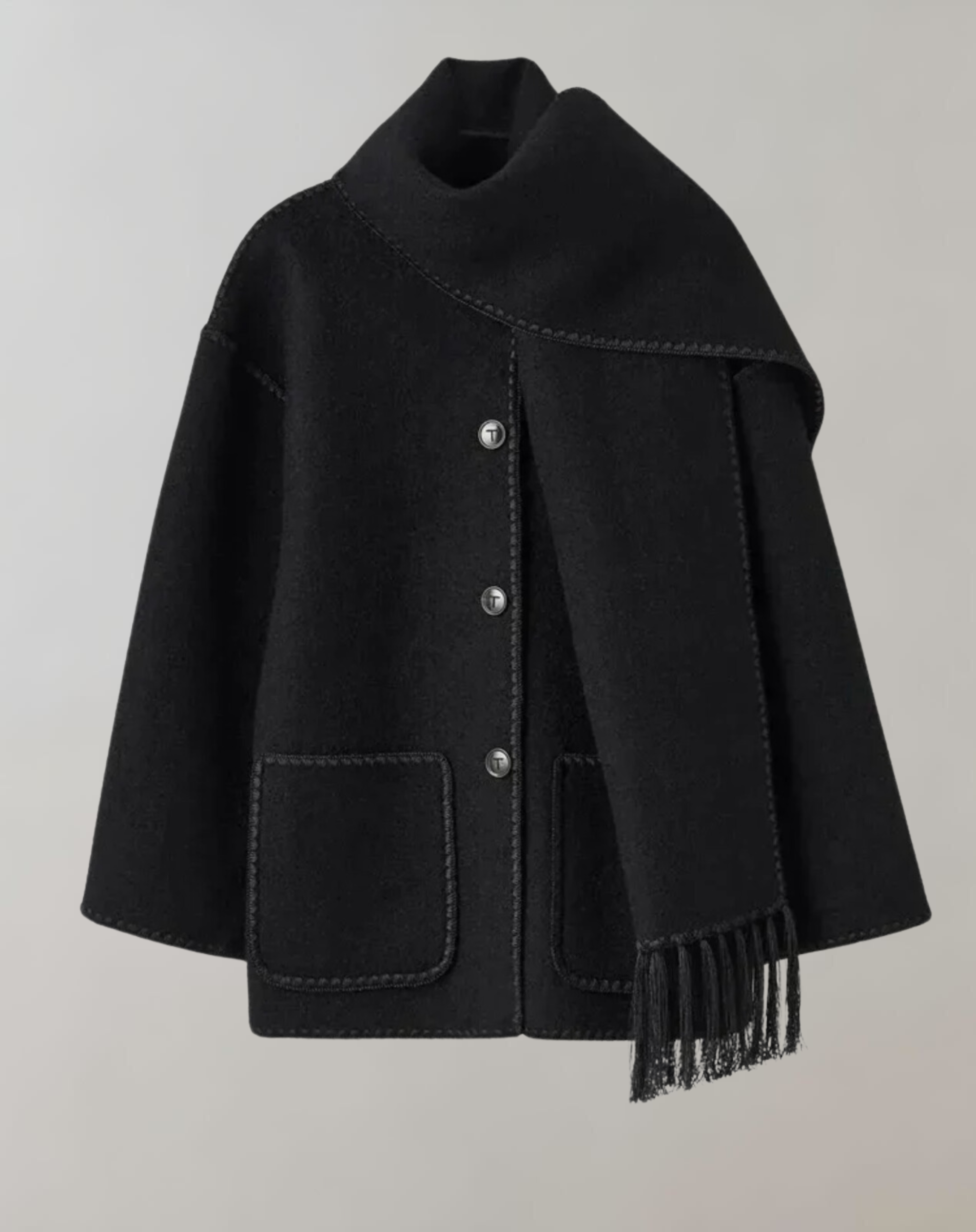 Dam Kappa Vinter i Högkvalitativt Material med Halsduk – Elegant och Komfortabel Passform, Finns i S-XL 5