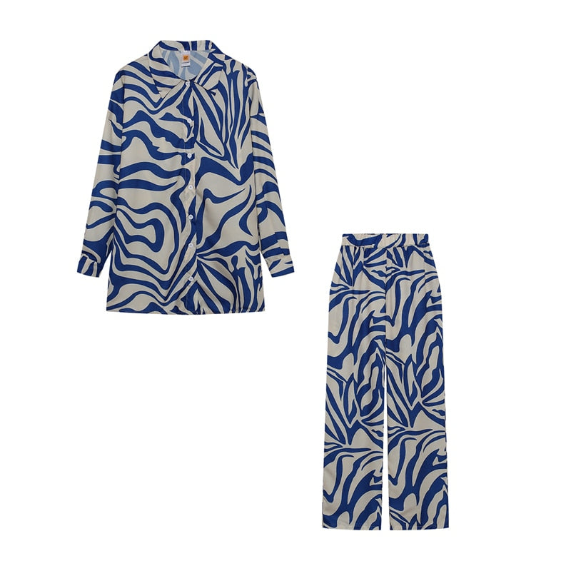 Variant image for Vit Dam Kostym Tvådelad Blus och Byxor i Högkvalitativ Polyester-5