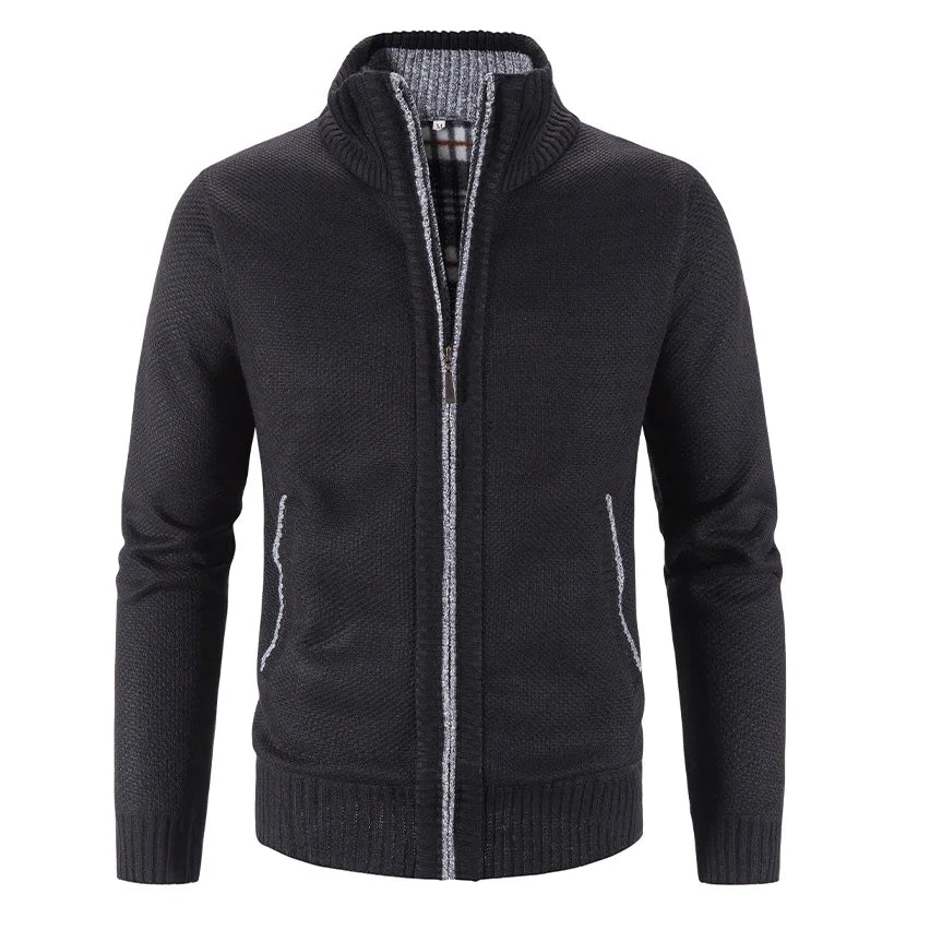 Herr Slimfit Stickad Väst För Höstmode-3