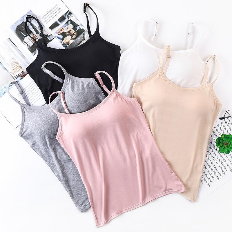 Dam Tank Top med Integrerad Behå Mjuk Tyg 3
