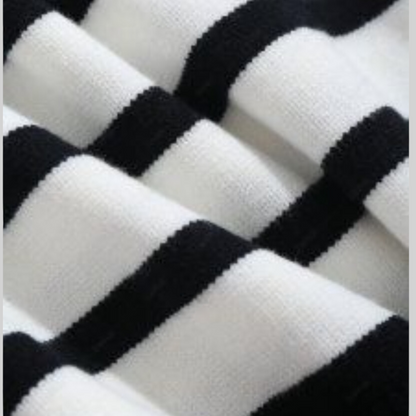 Dam Tröja Halvdraget Randig Polyamid Polyester Viskos-3