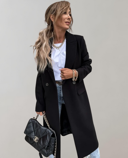 Lång Vinterrock Dam Elegant Design Högkvalitativt Material 7