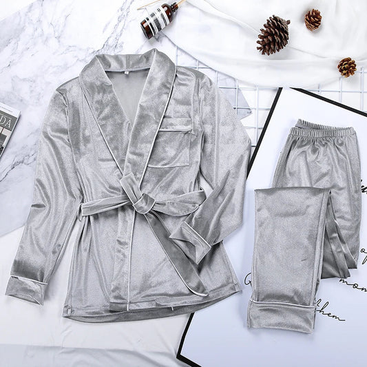 Kvinnor Loungewear Set Avslappnad Höststil Mjuk Tygblandning-1