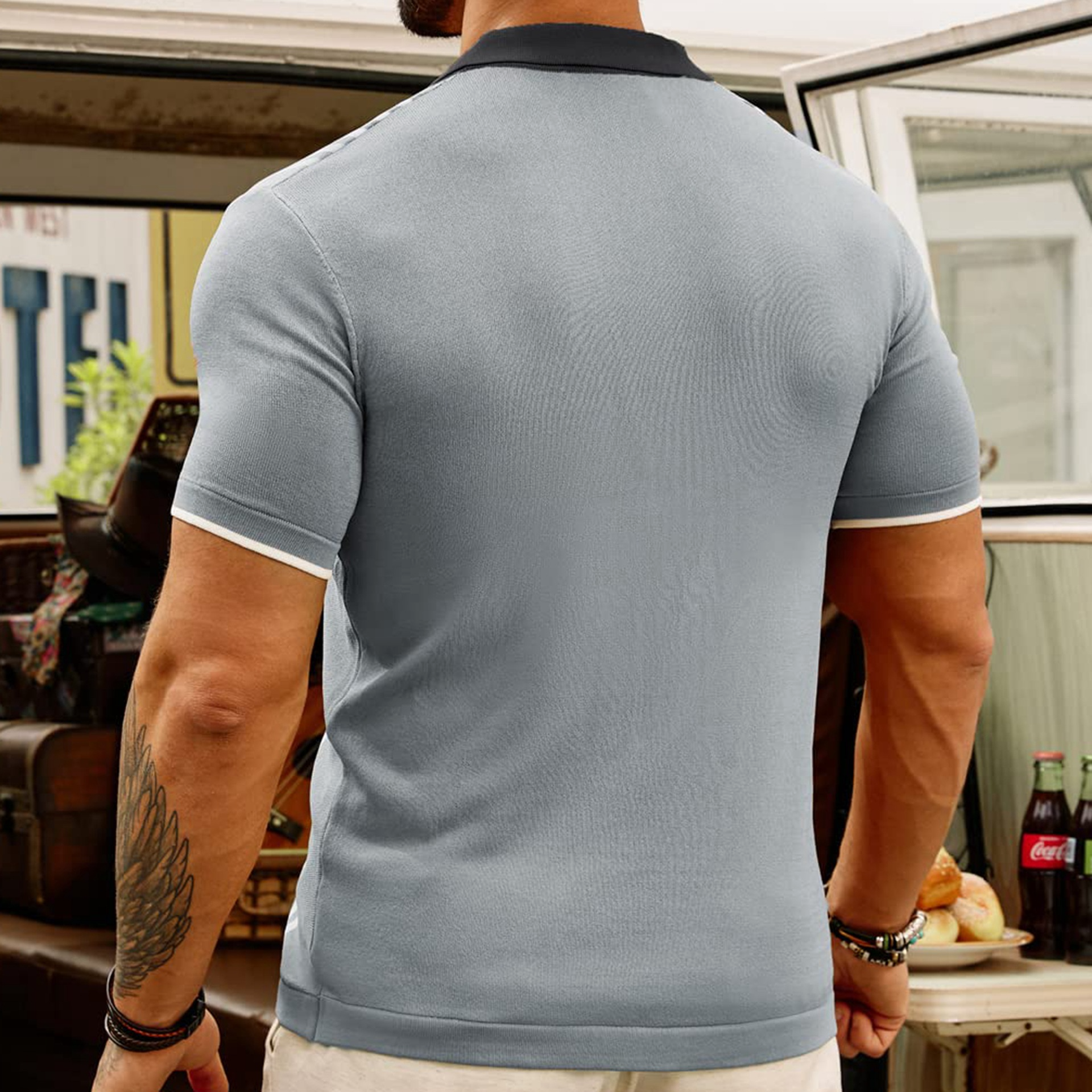 Herrpolo i 100% Bomull med Tidlös Design – Elegant och Bekväm Poloshirt för Vardag och Fest, Normal Passform 3