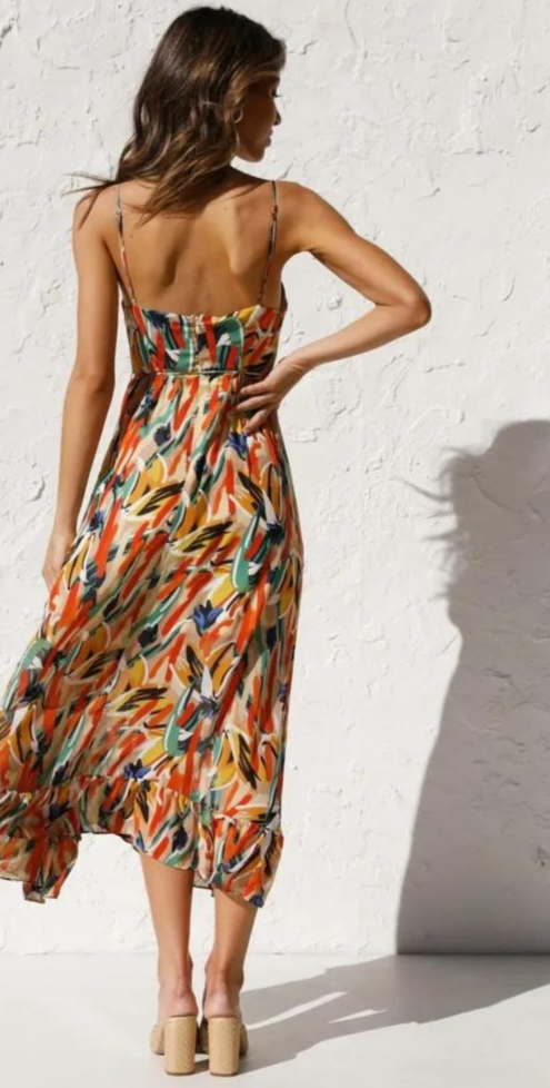 Kvinnors Klänning Färgglad Lekfull Design Bomullsblandning 3