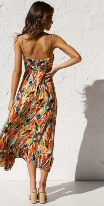 Kvinnors Klänning Färgglad Lekfull Design Bomullsblandning 3