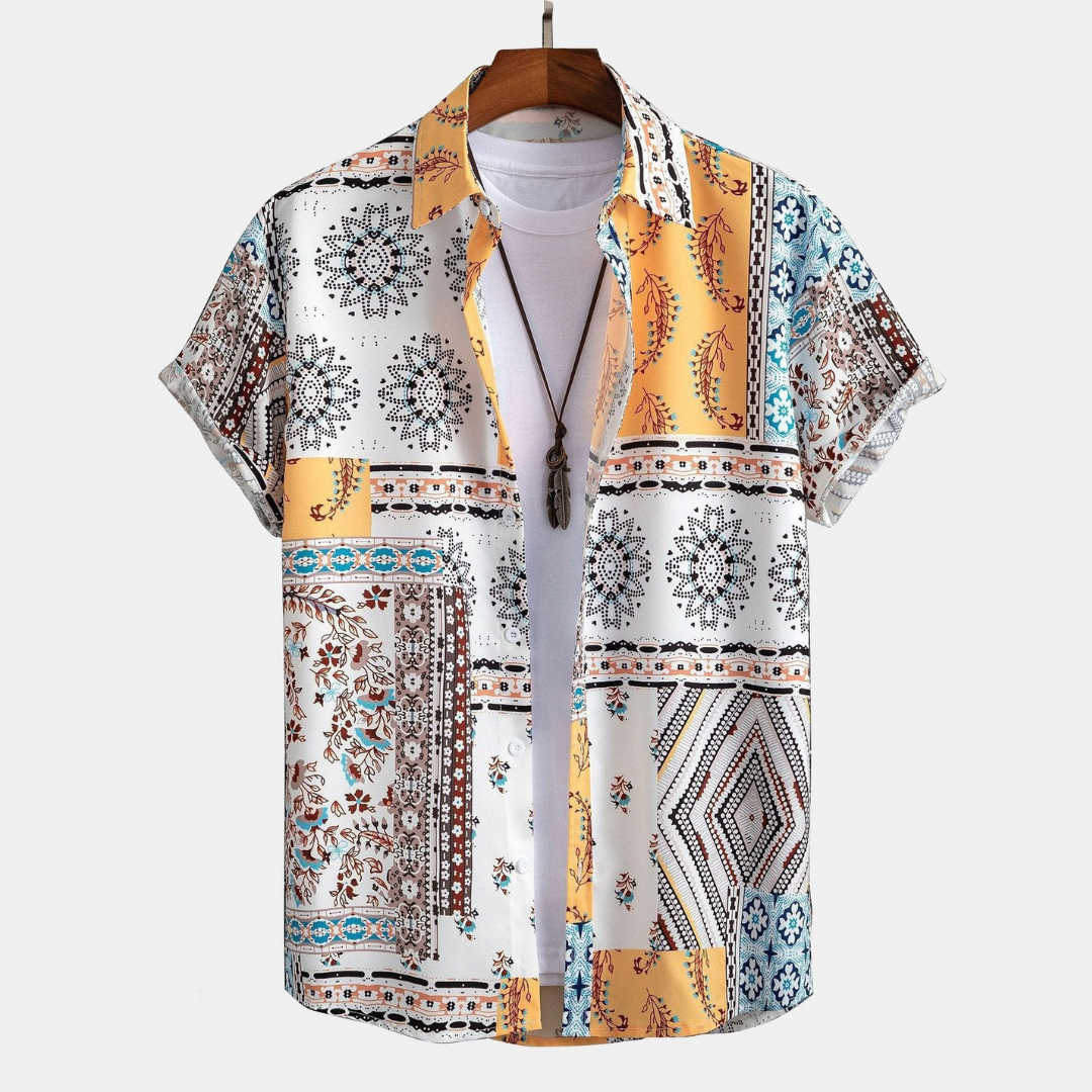 Herrar Sommaruppsättning Skjorta och Shorts Färgglad Polyester-3