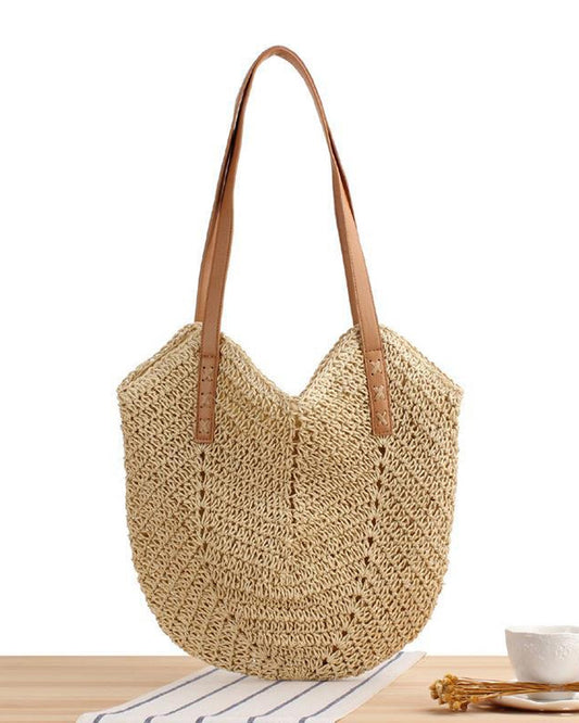 Dam Strandväska Öppen Design Naturlig Halm-1