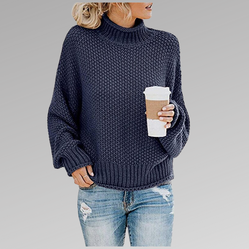 Variant image for Stickad Dam Tröja Hög Krage Ull Regular Fit-37