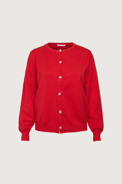 Lång Kofta Dam Mjuk Akryl Enfärgad Cardigan-4