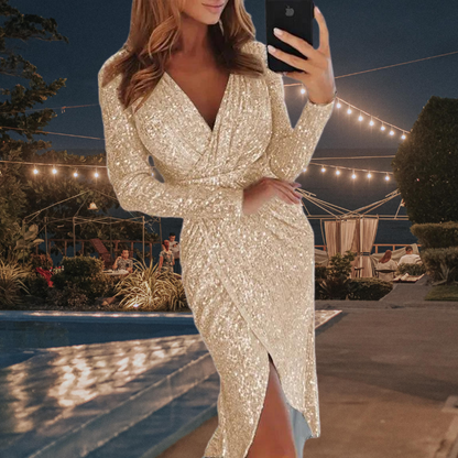 Variant image for Kvinnors Paljettklänning Elegant Högkvalitativa Textilier-13