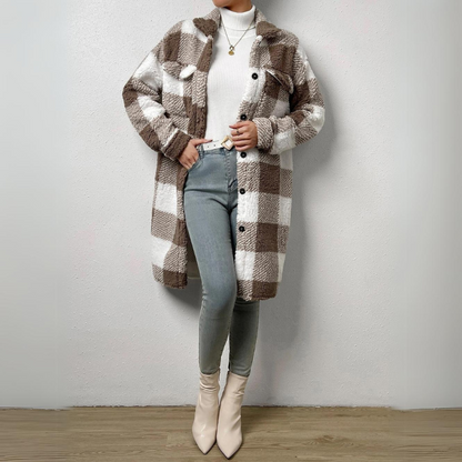 Variant image for Damenjacke Kariertes Trendy Design Polyester-25