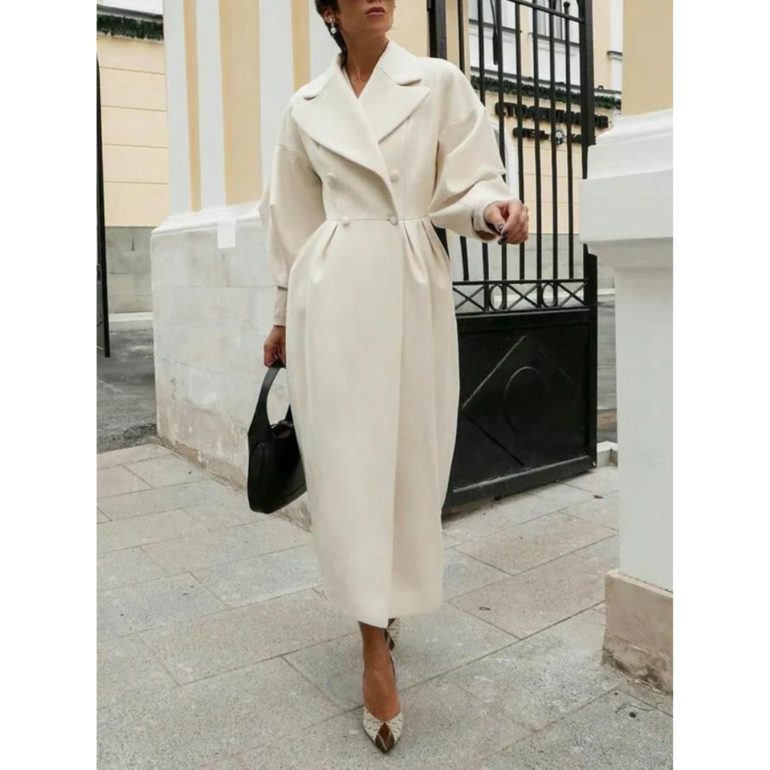 Dam Trenchcoat Lång Ärmd Ull-2