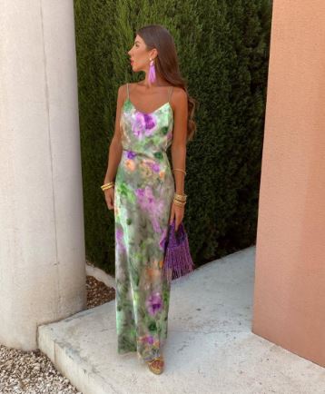 Variant image for Dam Maxiklänning Färgglad med Avtagbar Halsduk Lätt Material-1